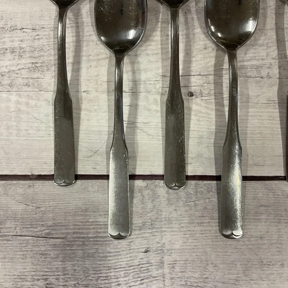 International Silver Mark II Stainless Flatware Colonial Scroll 7 Teaspoons #3
